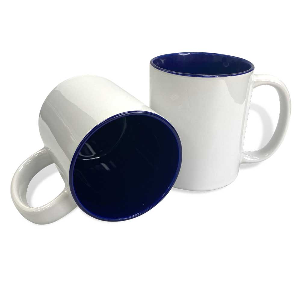 12pcs 11oz Sublimation Coffee Mugs Blanks,Two Tone Color, AAA Quality (Dark  Blue)