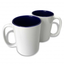 Gator Mugs Bulk Sublimation Blank Ceramic Mug White With Blue Interior,  15oz case of 36 