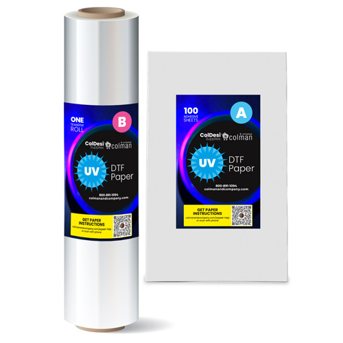 100 Package of UV Adhesion 'A' Sheets & 1 Roll of UV 'B' Transfer Paper