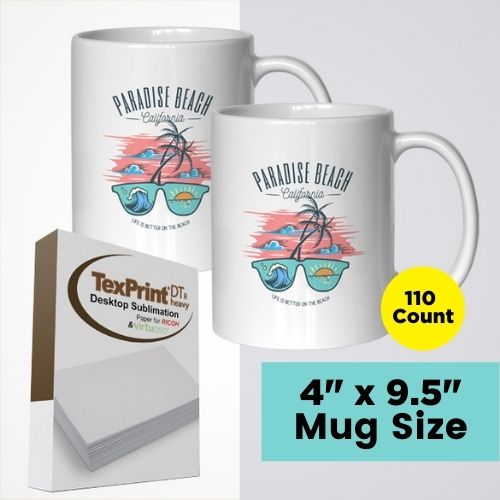 4.75 x 9.5 Mug Size TexPrint R Sublimation Transfer Paper Pack of 25 sheets 