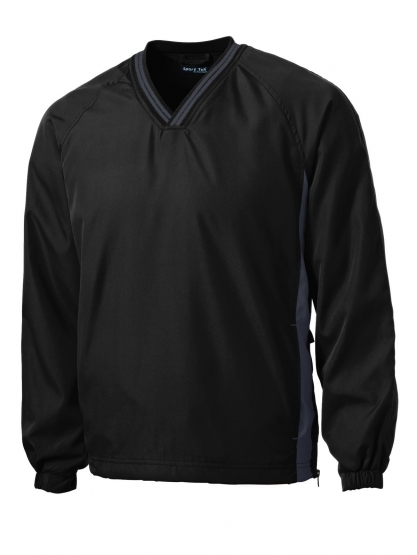 Sport-tek ® Tipped V-neck Raglan Wind Shirt Colman and Company