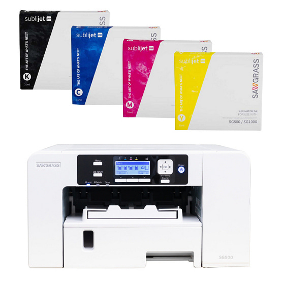 Sawgrass UHD Virtuoso SG500 Sublimation Color Printer Starter Bundle with  Paper, Inks, Blanks, Designs
