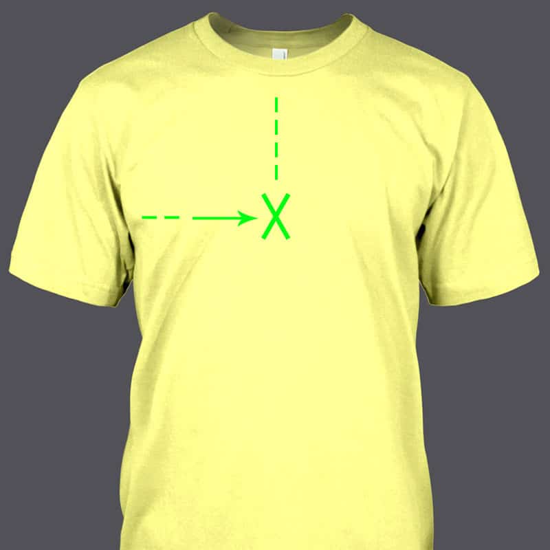 image of full front t-shirt placement for heat transfers