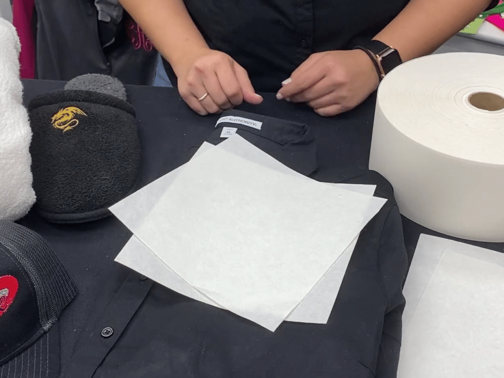 CutAway backings removes stretch of the fabric you are embroidering your design on.