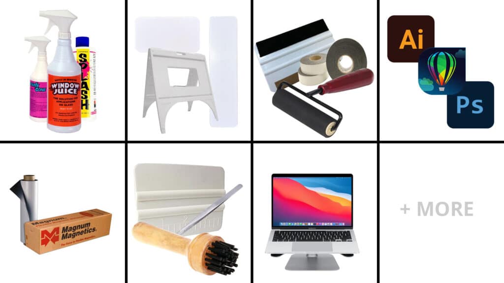 Here's an equipment and supplies you'll need for making signs.