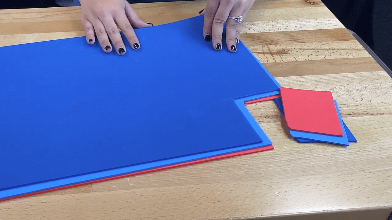 Cut your 3D embroidery foam to the size of your design.