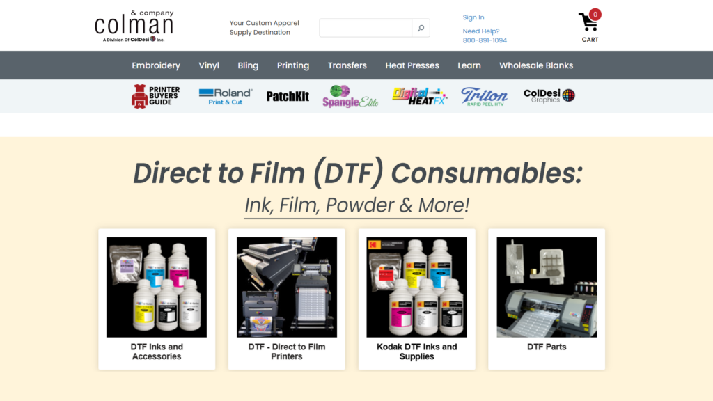 High Quality DTF Consumables-Colman and Company.