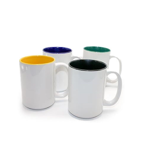 Black Two Tone Ceramic Sublimation Coffee Mug 15oz