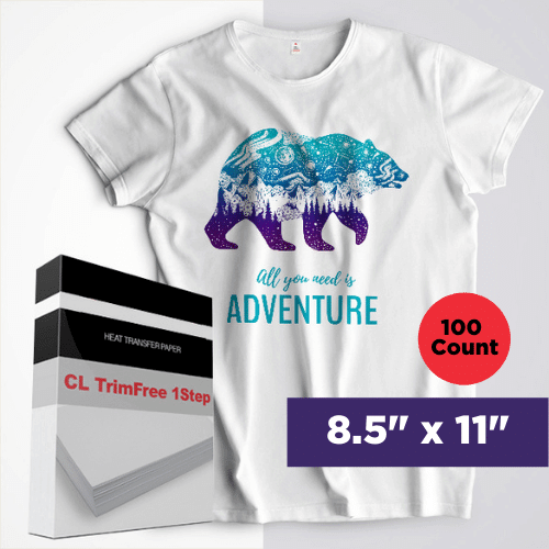 50 Pack 8 1/2"x11" CL TrimFree 1 Step Heat Transfer Paper BestBlanks