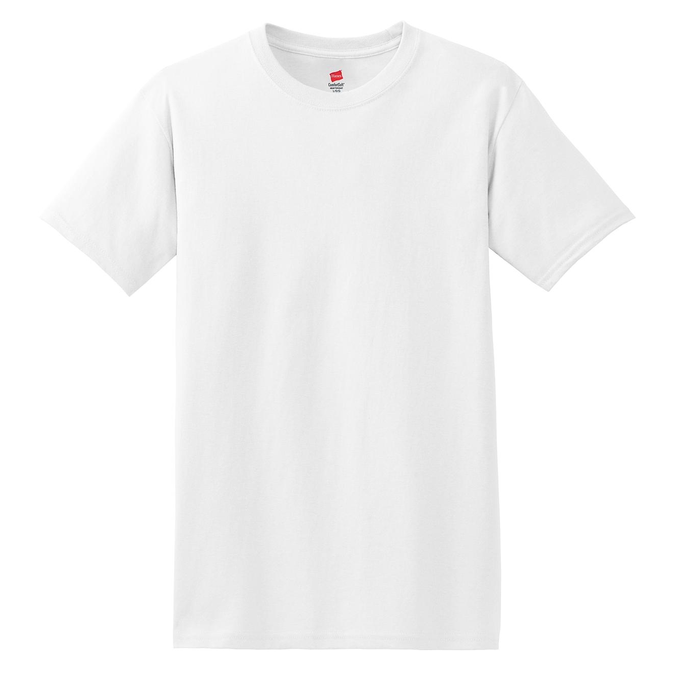 White Hanes® ComfortSoft 100% Cotton T-Shirt-Blank