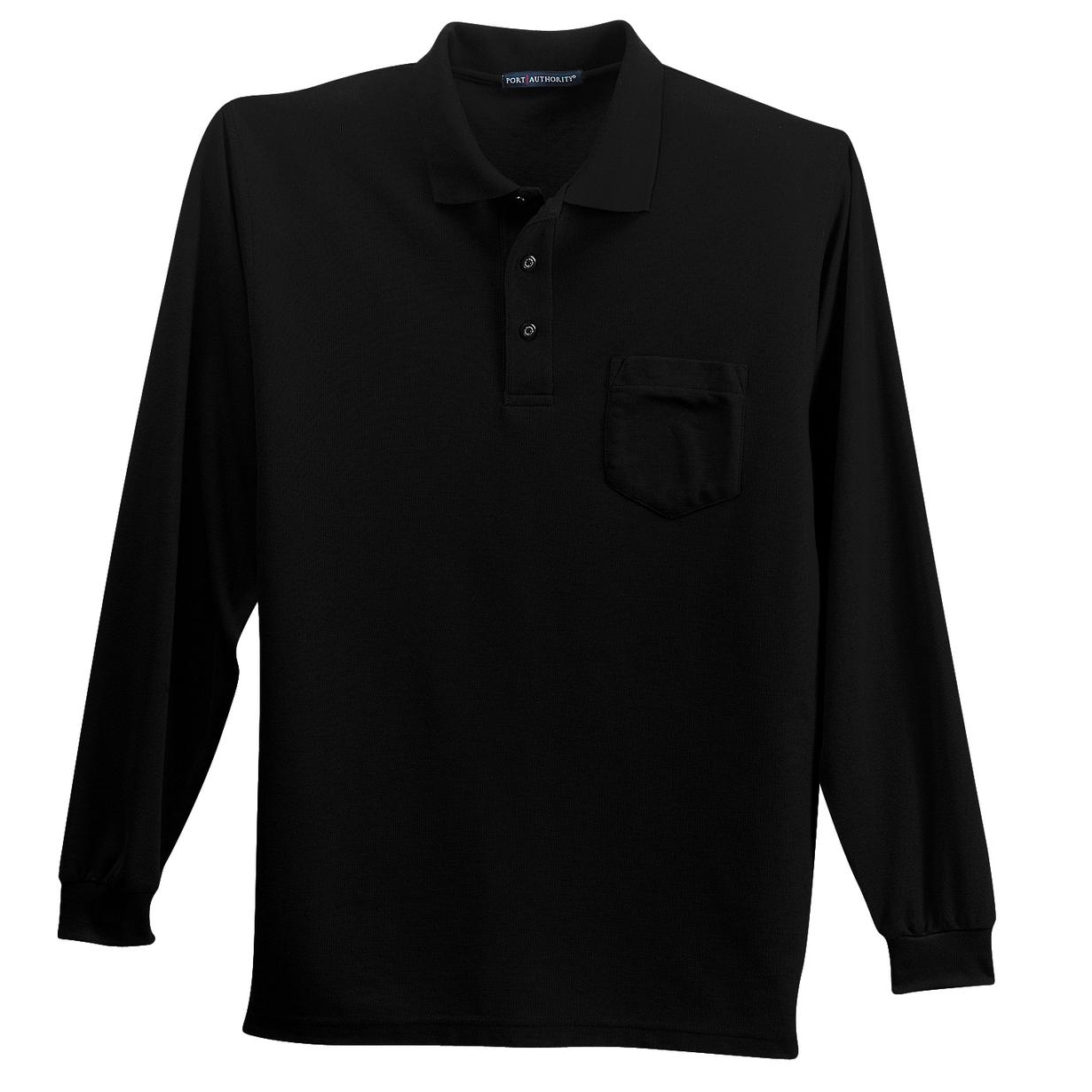 Port Authority ® Long Sleeve Silk Touch™ Polo with Pocket. K500LSP ...
