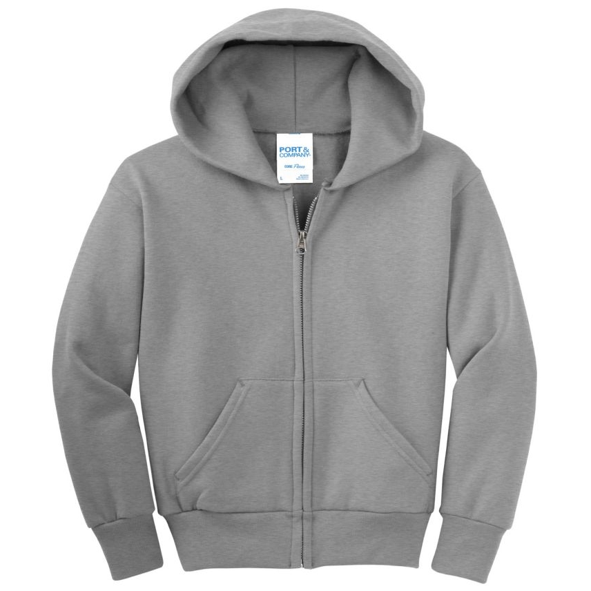 Port & Company ® Youth Core Fleece Full-zip Hooded Sweatshirt | Colman ...