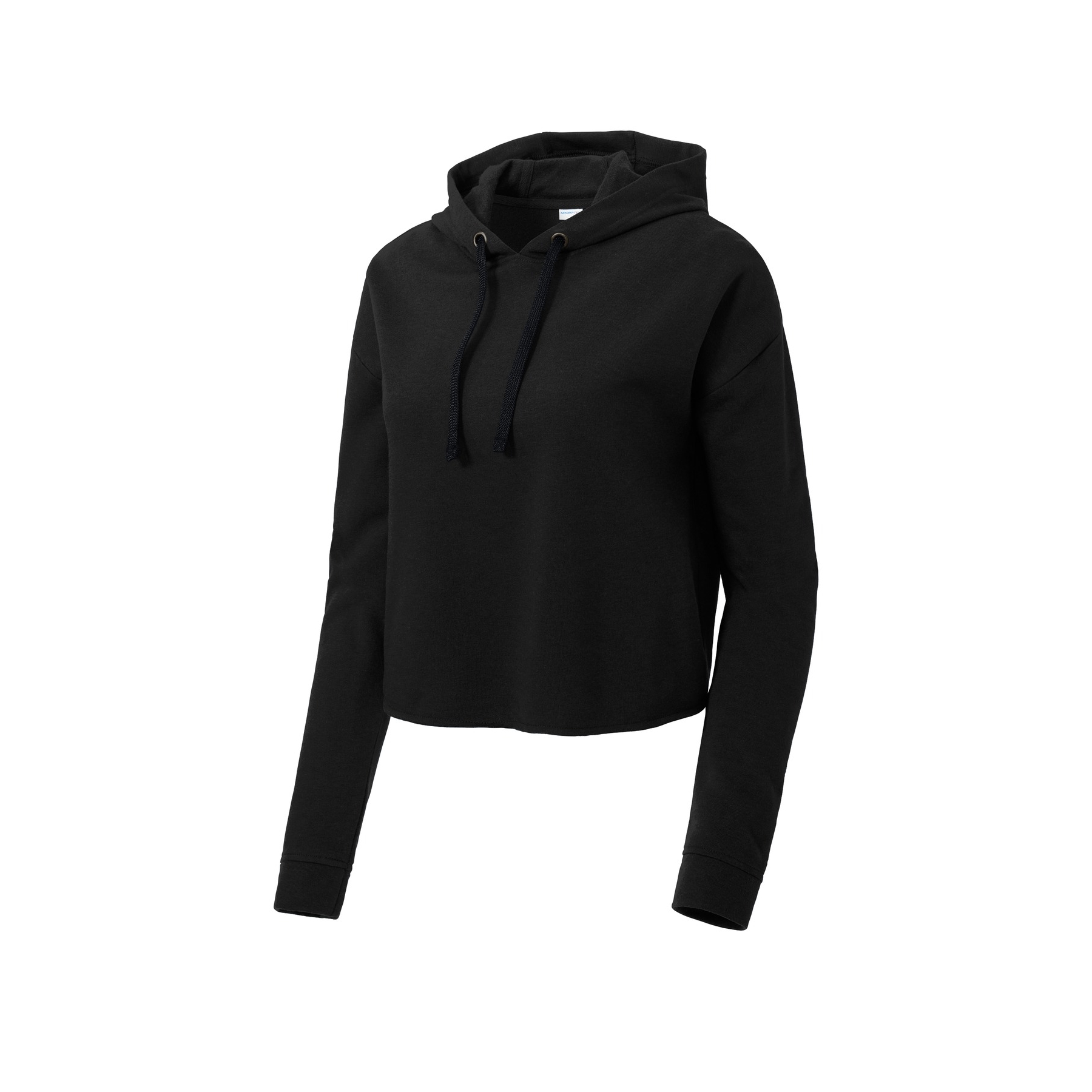SportTek ® Ladies PosiCharge ® TriBlend Wicking Fleece Crop Hooded