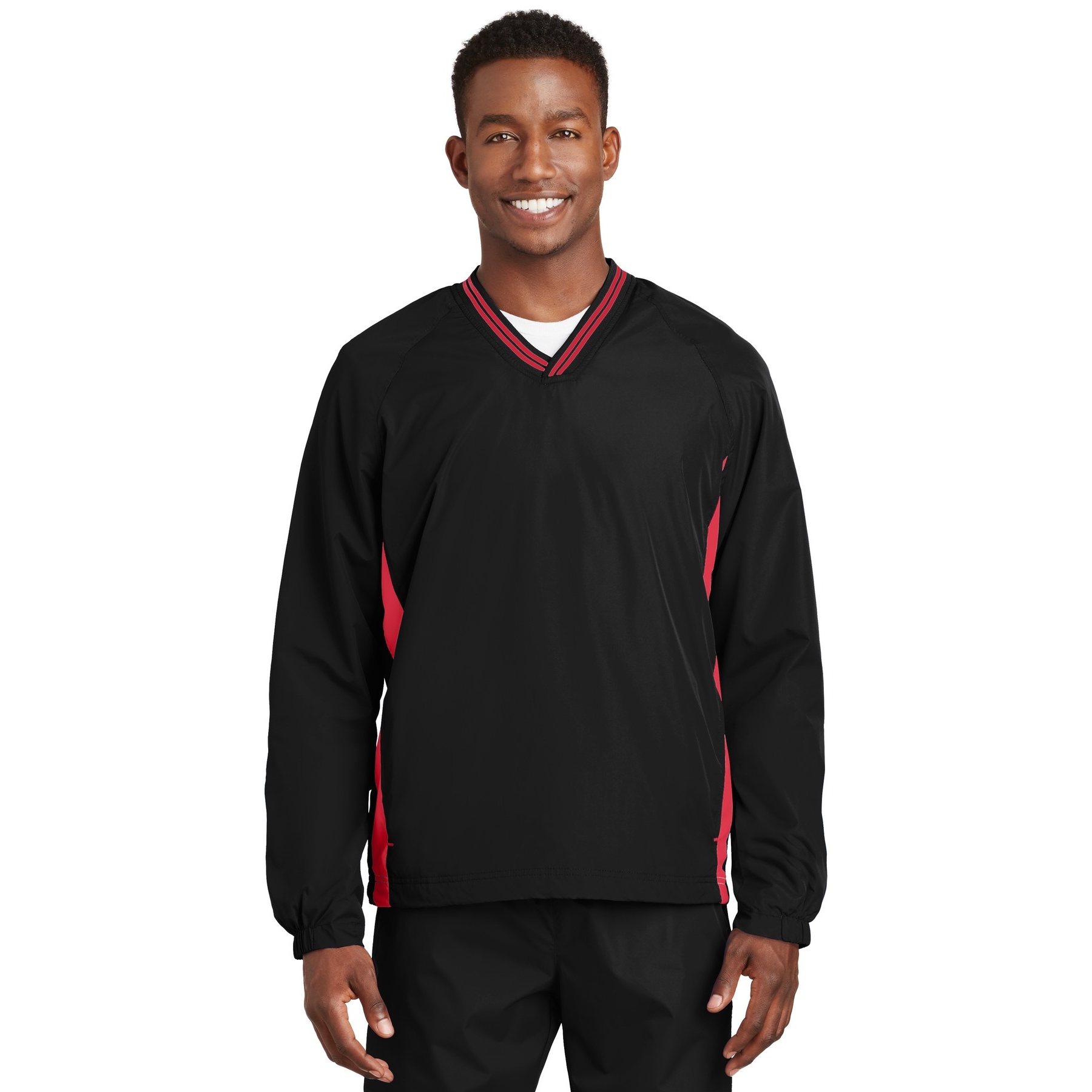 Sport-tek ® Tipped V-neck Raglan Wind Shirt | Colman and Company